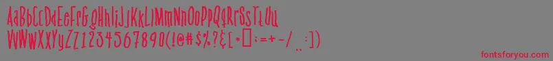 フォントVenusfly – 赤い文字の灰色の背景