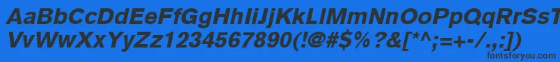 BasiccommercialLtBlackItalic Font – Black Fonts on Blue Background