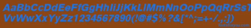 Шрифт BasiccommercialLtBlackItalic – синие шрифты на коричневом фоне