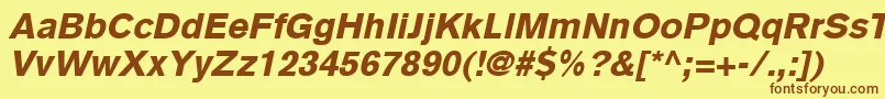 BasiccommercialLtBlackItalic Font – Brown Fonts on Yellow Background