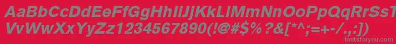 BasiccommercialLtBlackItalic Font – Gray Fonts on Red Background