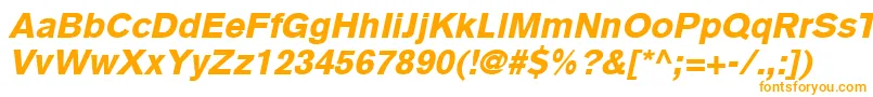 フォントBasiccommercialLtBlackItalic – 白い背景にオレンジのフォント