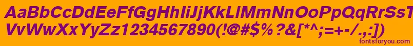 BasiccommercialLtBlackItalic Font – Purple Fonts on Orange Background