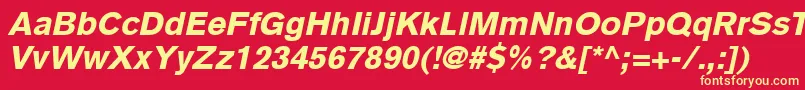 BasiccommercialLtBlackItalic Font – Yellow Fonts on Red Background