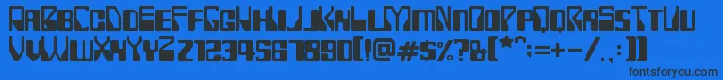 Rollerball1975 Font – Black Fonts on Blue Background