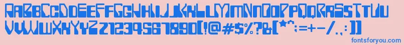 Czcionka Rollerball1975 – niebieskie czcionki na różowym tle