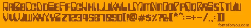 Rollerball1975 Font – Brown Fonts on Orange Background