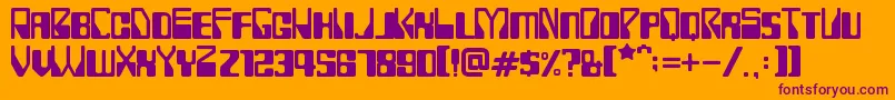 Rollerball1975 Font – Purple Fonts on Orange Background