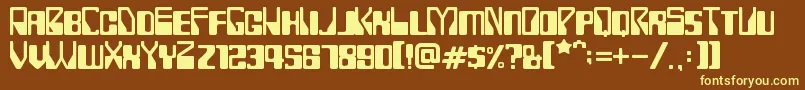 Rollerball1975 Font – Yellow Fonts on Brown Background