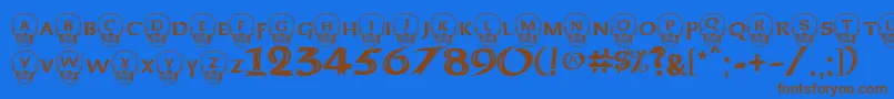 Deatkcv2 Font – Brown Fonts on Blue Background