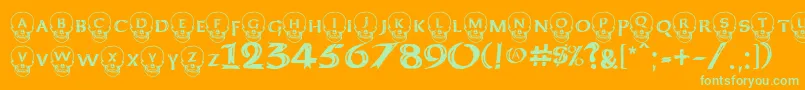 Deatkcv2 Font – Green Fonts on Orange Background