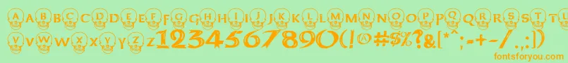 Deatkcv2 Font – Orange Fonts on Green Background