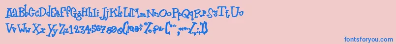 フォントZodiastic – ピンクの背景に青い文字