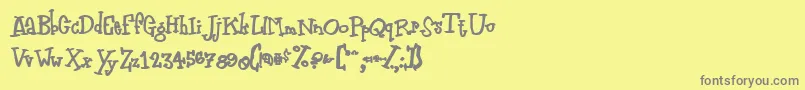 Zodiastic Font – Gray Fonts on Yellow Background
