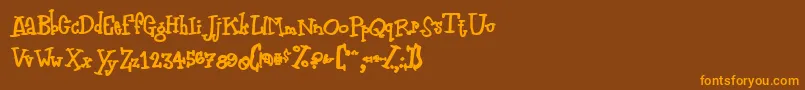 Zodiastic Font – Orange Fonts on Brown Background