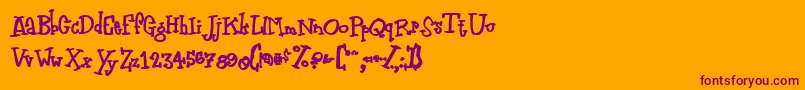 Zodiastic Font – Purple Fonts on Orange Background