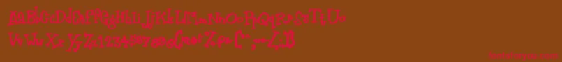 Zodiastic Font – Red Fonts on Brown Background