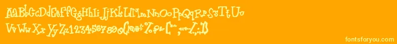 Zodiastic Font – Yellow Fonts on Orange Background