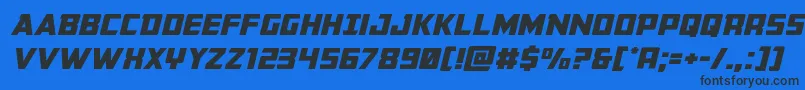 Buchananexpandital Font – Black Fonts on Blue Background