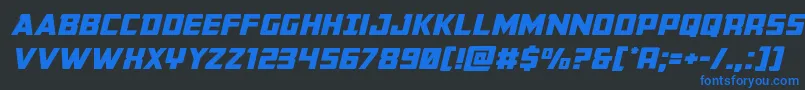 Buchananexpandital Font – Blue Fonts on Black Background