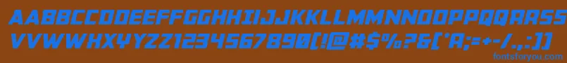 Buchananexpandital Font – Blue Fonts on Brown Background