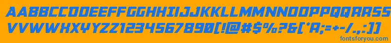 Buchananexpandital Font – Blue Fonts on Orange Background