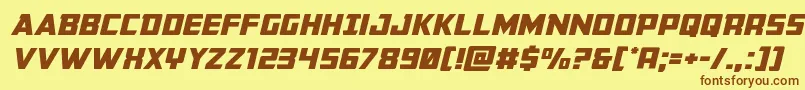 Buchananexpandital Font – Brown Fonts on Yellow Background