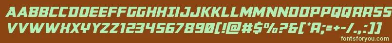 Buchananexpandital Font – Green Fonts on Brown Background