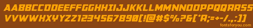 Buchananexpandital Font – Orange Fonts on Brown Background