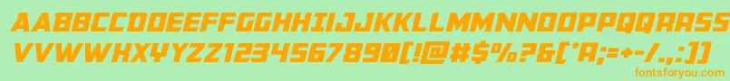 Buchananexpandital Font – Orange Fonts on Green Background