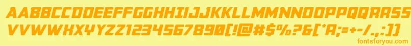 Buchananexpandital Font – Orange Fonts on Yellow Background