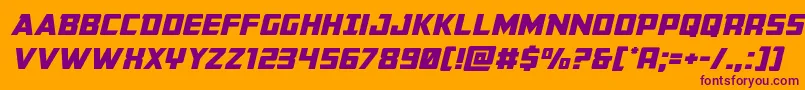 Buchananexpandital Font – Purple Fonts on Orange Background