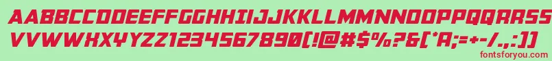 Buchananexpandital Font – Red Fonts on Green Background