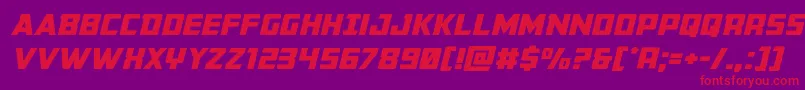 Buchananexpandital Font – Red Fonts on Purple Background