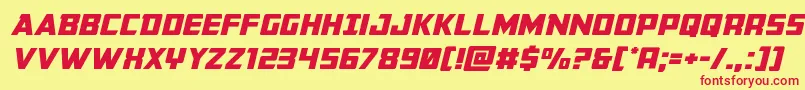 Buchananexpandital Font – Red Fonts on Yellow Background