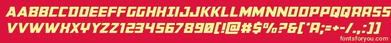 Buchananexpandital Font – Yellow Fonts on Red Background