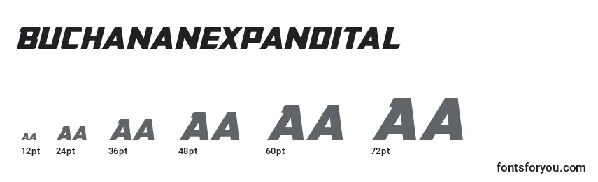 Размеры шрифта Buchananexpandital