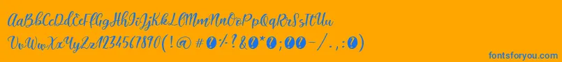 ItalianbreakfastRegular Font – Blue Fonts on Orange Background