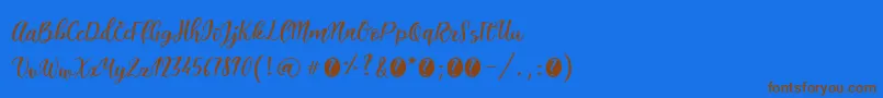 ItalianbreakfastRegular Font – Brown Fonts on Blue Background