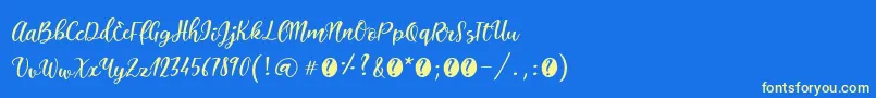 ItalianbreakfastRegular Font – Yellow Fonts on Blue Background