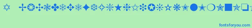 Czcionka Pinielane – niebieskie czcionki na zielonym tle