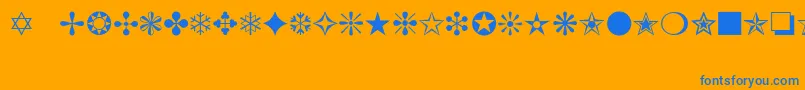 フォントPinielane – オレンジの背景に青い文字