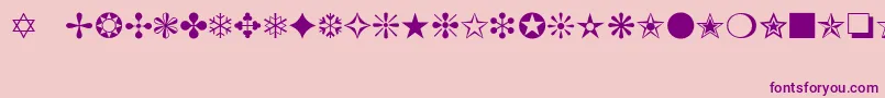 Pinielane-fontti – violetit fontit vaaleanpunaisella taustalla