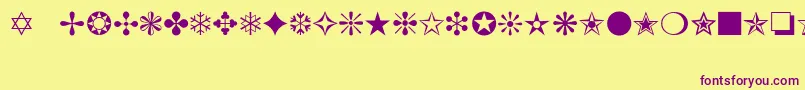 Pinielane-fontti – violetit fontit keltaisella taustalla