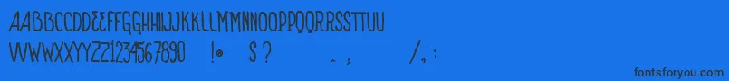フォントVtksSignOfTimesBold – 黒い文字の青い背景