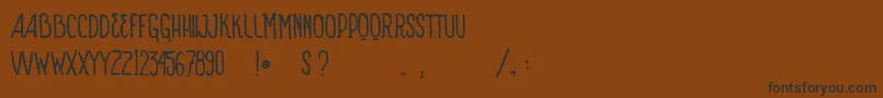 Czcionka VtksSignOfTimesBold – czarne czcionki na brązowym tle