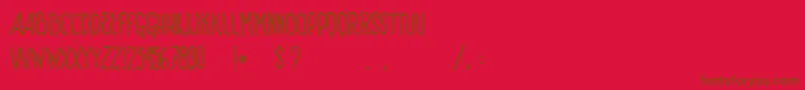 VtksSignOfTimesBold-fontti – ruskeat fontit punaisella taustalla