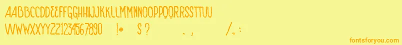 VtksSignOfTimesBold Font – Orange Fonts on Yellow Background