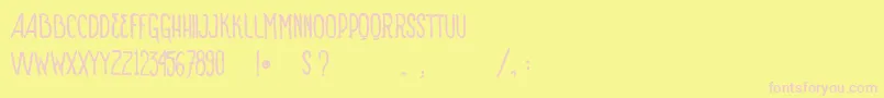 フォントVtksSignOfTimesBold – ピンクのフォント、黄色の背景