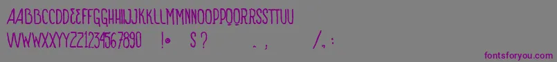 フォントVtksSignOfTimesBold – 紫色のフォント、灰色の背景